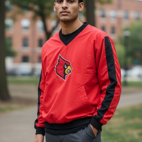 Mens Louisville Cardinals Pullover Windbreaker, Sweatshirt  Size M - Picture 5 of 5